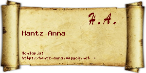 Hantz Anna névjegykártya